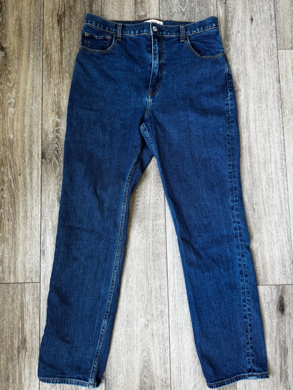 Abercrombie & Fitch Ultra High Rise Ankle Straight Jeans 31 12XL Dark Wash